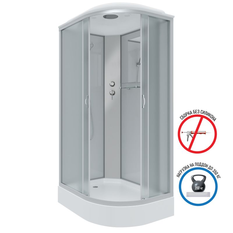 Душевая кабина NIAGARA Classic NG-3312-14L (1200х800х2150) низкий поддон(13см) стекло МАТОВОЕ 3 места