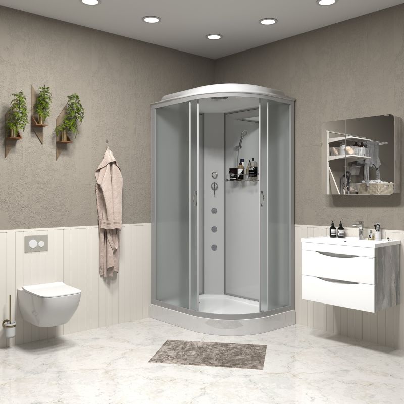 Душевая кабина NIAGARA Classic NG-3312-14LG (1200х800х2150) низкий поддон(13см) стекло МАТОВОЕ 3 места