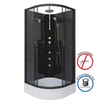Душевая кабина NIAGARA Classic NG-6501-14BKTG (900х900х2100-2400) средний поддон(26см) стекло ТОНИРОВАННОЕ алюм черный 4 места