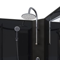 Душевая кабина NIAGARA Classic NG-6501-14BKTG (900х900х2100-2400) средний поддон(26см) стекло ТОНИРОВАННОЕ алюм черный 4 места