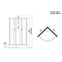 Душевая кабина NIAGARA Classic NG-6501-14BKTG (900х900х2100-2400) средний поддон(26см) стекло ТОНИРОВАННОЕ алюм черный 4 места