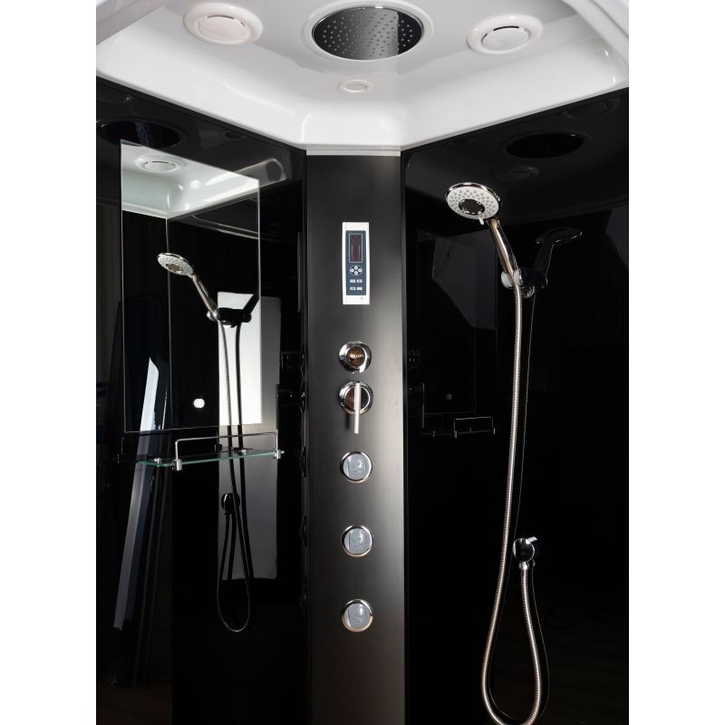 Душевая кабина NIAGARA Classic NG-6501-14F (900х900х2150) средний поддон(26см) стекло ТОНИРОВАННОЕ алюм черный 4 места