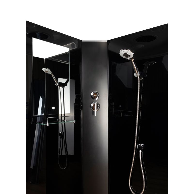 Душевая кабина NIAGARA Classic NG-6508-14BK (900х900х2000) высокий поддон(40см) стекло ТОНИРОВАННОЕ алюм черный 4 места