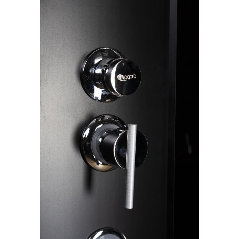 Душевая кабина NIAGARA Classic NG-6508-14BKG (900х900х2000) высокий поддон(40см) стекло ТОНИРОВАННОЕ алюм черный 4 места