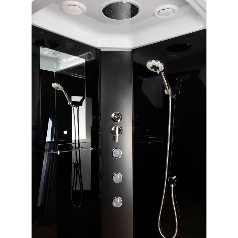 Душевая кабина NIAGARA Classic NG-6508-14G (900х900х2150) высокий поддон(40см) стекло ТОНИРОВАННОЕ алюм черный 4 места