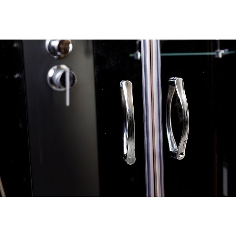 Душевая кабина NIAGARA Classic NG-6508-14P (900х900х2150) высокий поддон(40см) стекло ТОНИРОВАННОЕ алюм черный 4 места