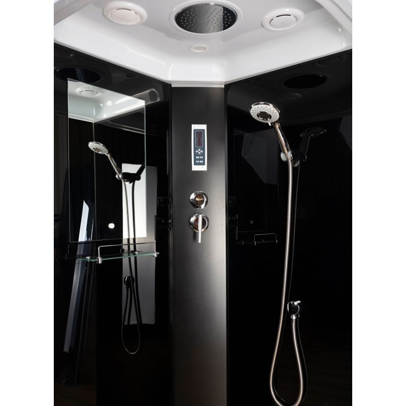 Душевая кабина NIAGARA Classic NG-6508-14P (900х900х2150) высокий поддон(40см) стекло ТОНИРОВАННОЕ алюм черный 4 места