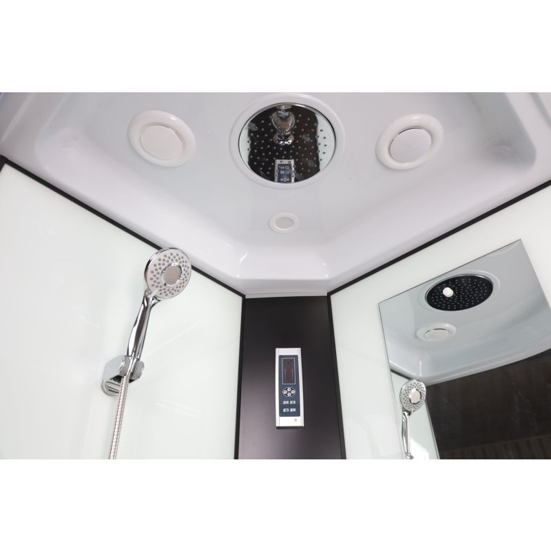 Душевая кабина NIAGARA Classic NG-6702-14P (1000х1000х2150) средний поддон(26см) стекло ПРОЗРАЧНОЕ черные профиля 4 места