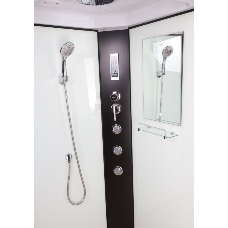 Душевая кабина NIAGARA Classic NG-6707-14F (800х800х2150) высокий поддон(40см) стекло ПРОЗРАЧНОЕ черные профиля 4 места