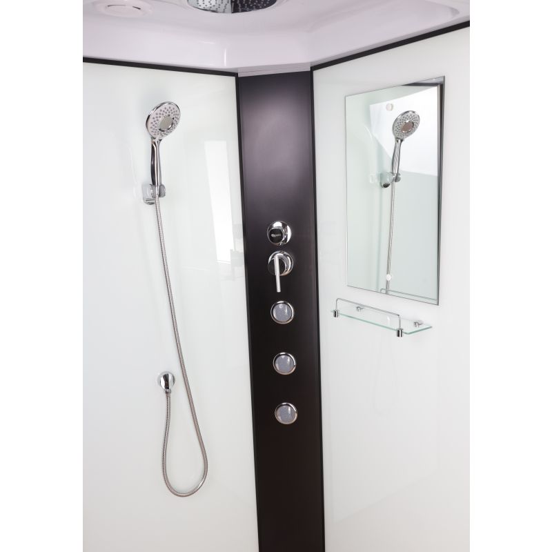 Душевая кабина NIAGARA Classic NG-6707-14G (800х800х2150) высокий поддон(40см) стекло ПРОЗРАЧНОЕ черные профиля 4 места