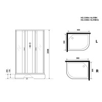 Душевая кабина NIAGARA Classic NG-33984-14RBK (900х800х2000) средний поддон (26см) стекло МАТОВОЕ 4 места