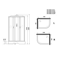 Душевая кабина NIAGARA Classic NG-33084-14RG (1000х800х2150) средний поддон (26см) стекло МАТОВОЕ 4 места
