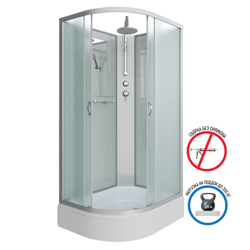 Душевая кабина NIAGARA Classic NG-33184-14RBKT (1100х800х2100-2400) средний поддон (26см) стекло МАТОВОЕ 4 места