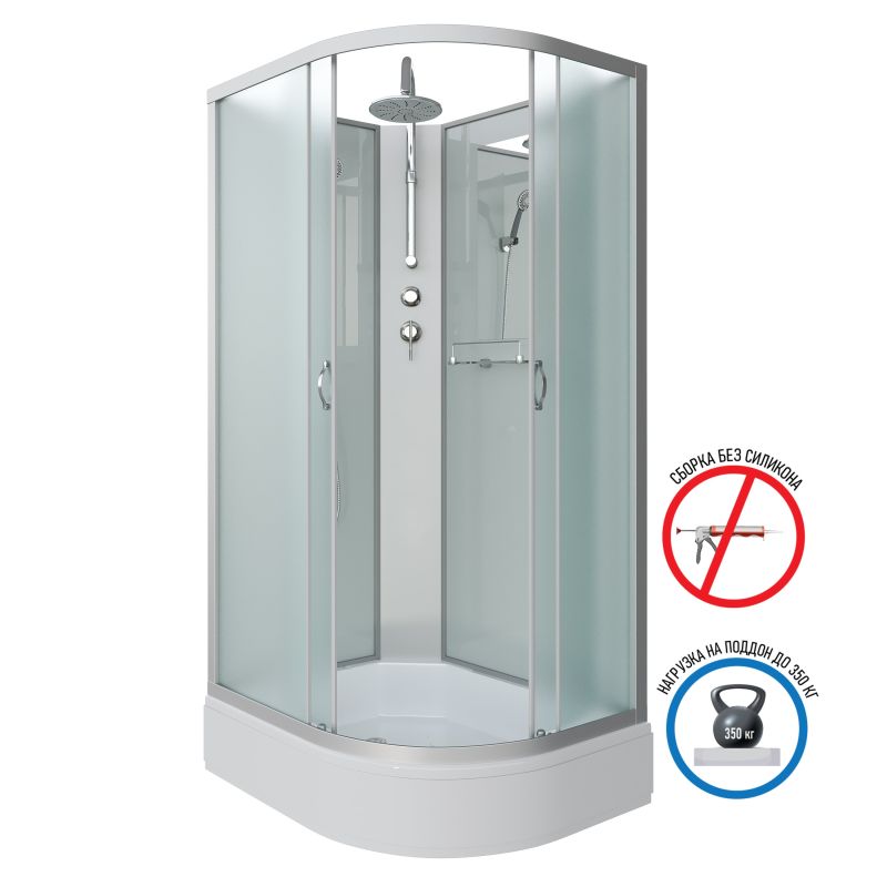 Душевая кабина NIAGARA Classic NG-33194-14LBKT (1100х900х2100-2400) средний поддон (26см) стекло МАТОВОЕ 4 места