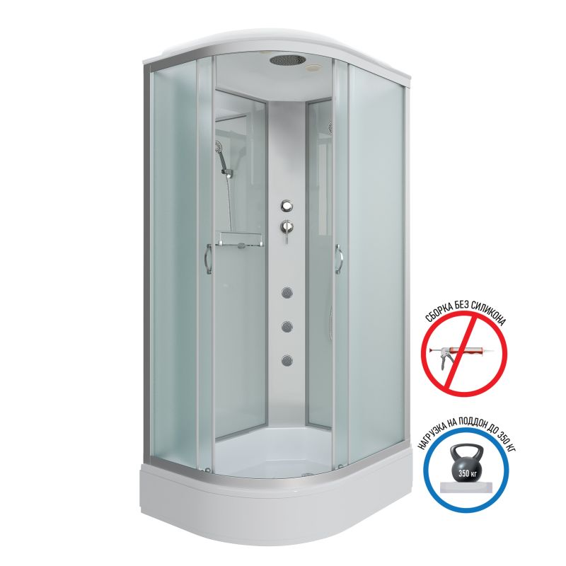 Душевая кабина NIAGARA Classic NG-33194-14RG (1100х900х2150) средний поддон (26см) стекло МАТОВОЕ 4 места