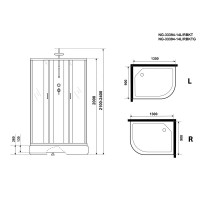 Душевая кабина NIAGARA Classic NG-33394-14RBKTG (1300х900х2100-2400) средний поддон (26см) стекло МАТОВОЕ 4 места