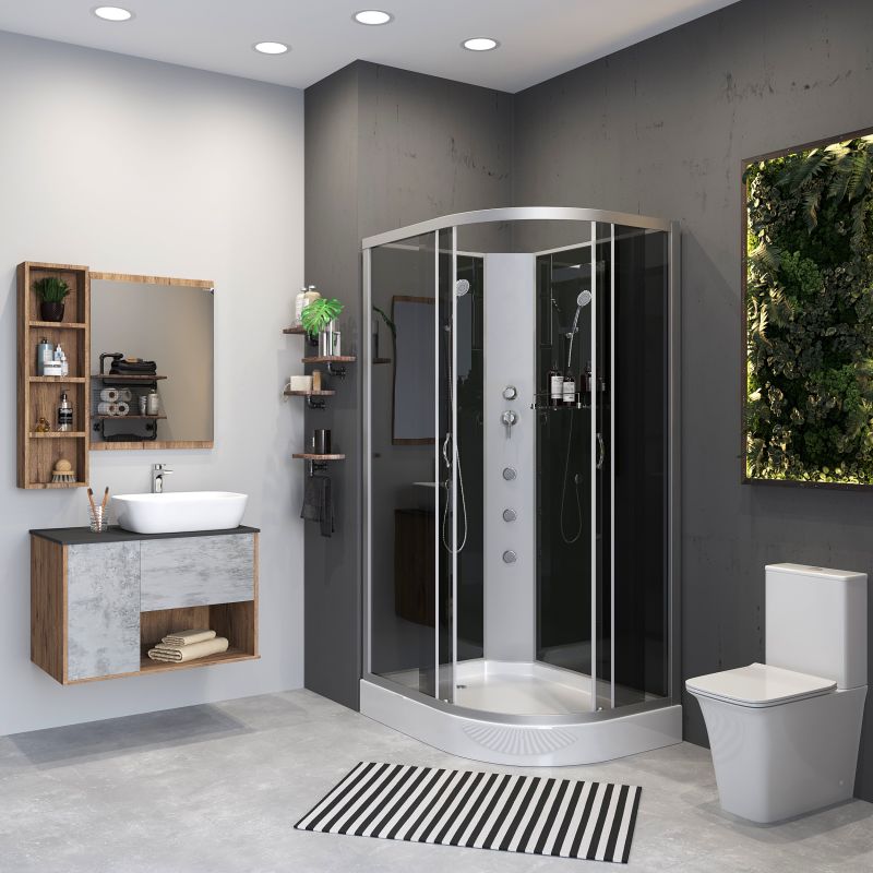 Душевая кабина NIAGARA Classic NG-3512-14LBKG (1200х800х2000) низкий поддон(13см) стекло ТОНИРОВАННОЕ 3 места