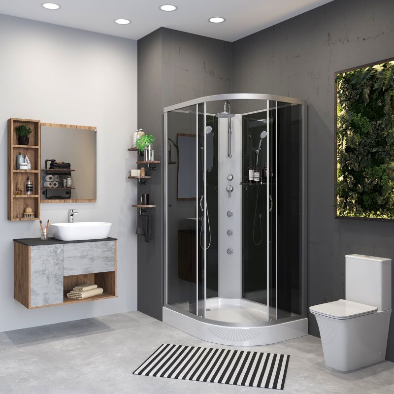 Душевая кабина NIAGARA Classic NG-3512-14LBKTG (1200х800х2100-2400) низкий поддон(13см) стекло ТОНИРОВАННОЕ 3 места