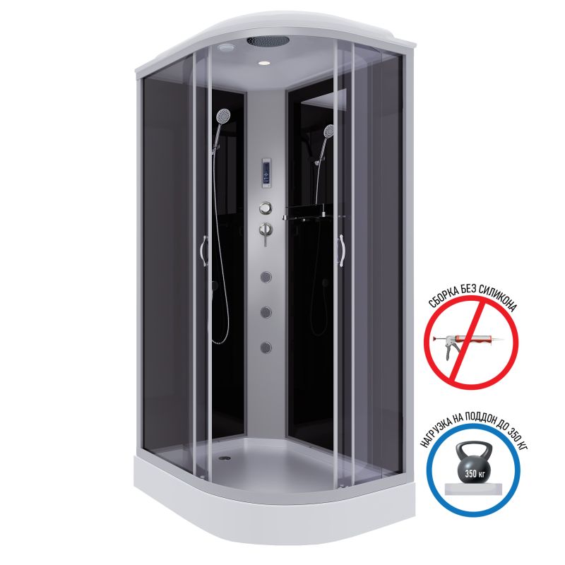 Душевая кабина NIAGARA Classic NG-3512-14LF (1200х800х2150) низкий поддон(13см) стекло ТОНИРОВАННОЕ 3 места