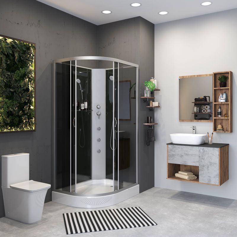 Душевая кабина NIAGARA Classic NG-3512-14RBKG (1200х800х2000) низкий поддон(13см) стекло ТОНИРОВАННОЕ 3 места