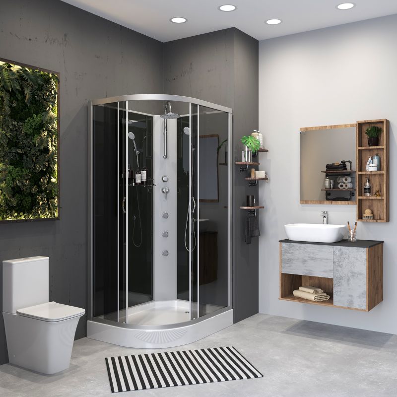 Душевая кабина NIAGARA Classic NG-3512-14RBKTG (1200х800х2100-2400) низкий поддон(13см) стекло ТОНИРОВАННОЕ 3 места