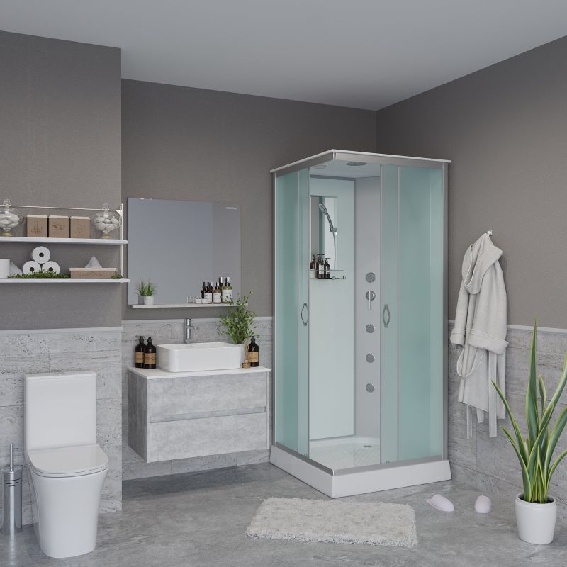 Душевая кабина NIAGARA Classic NG-1101-14G (900х900х2150) низкий поддон(13см) стекло МАТОВОЕ 3 места с полкой