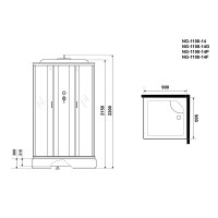 Душевая кабина NIAGARA Classic NG-1108-14 (900х900х2150) средний поддон(26см) стекло МАТОВОЕ 4 места с полкой