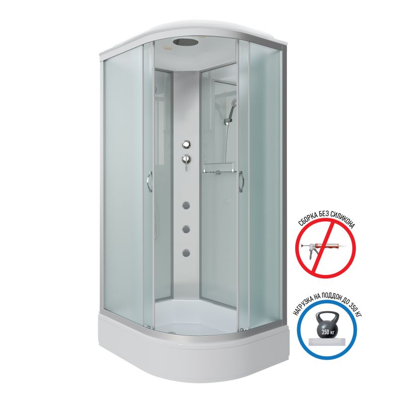 Душевая кабина NIAGARA Classic NG-33084-14LG (1000х800х2150) средний поддон (26см) стекло МАТОВОЕ 4 места