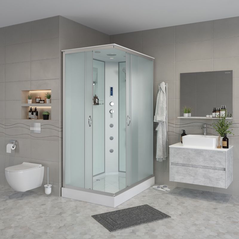 Душевая кабина NIAGARA Classic NG-43085-14QF (1000х800х2150) низкий поддон(13см) стекло МАТОВОЕ 3 места