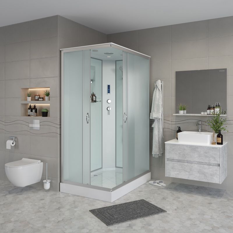 Душевая кабина NIAGARA Classic NG-43185-14QP (1100х800х2150) низкий поддон(13см) стекло МАТОВОЕ 3 места