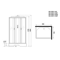 Душевая кабина NIAGARA Classic NG-33974-14QP (900х700х2150) средний поддон (26см) стекло МАТОВОЕ 4 места