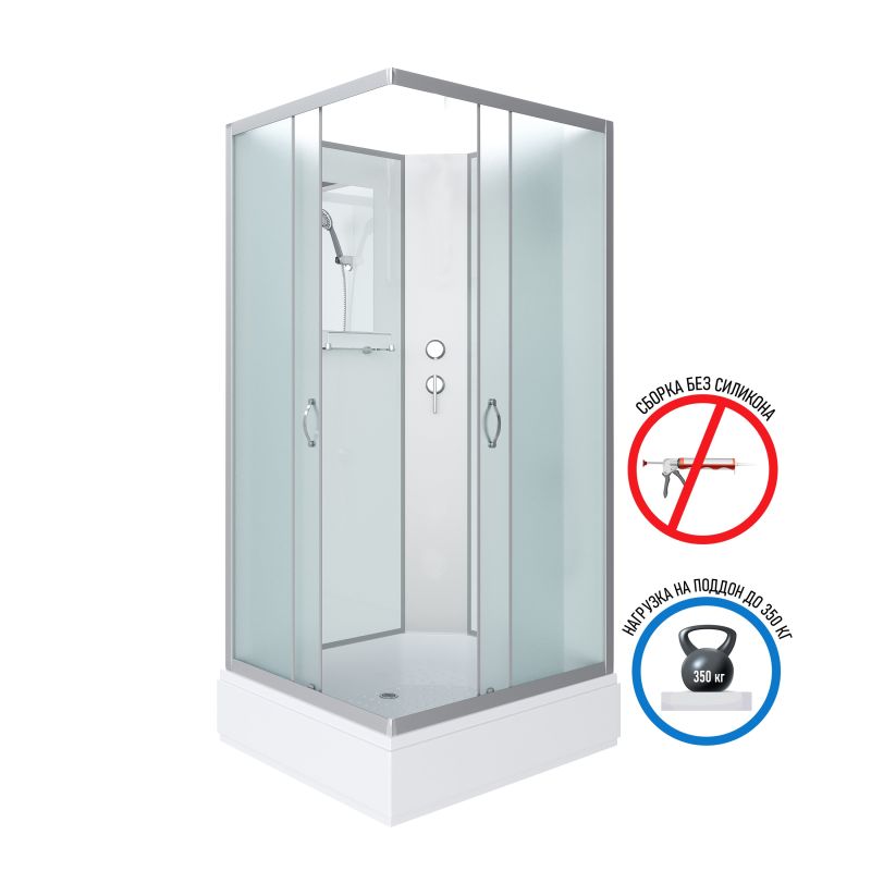 Душевая кабина NIAGARA Classic NG-33084-14QBK (1000х800х2000) средний поддон (26см) стекло МАТОВОЕ 4 места