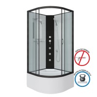Душевая кабина NIAGARA Classic NG-6709-14BKG (1000х1000х2150)высокий поддон(45см) стекло ПРОЗРАЧНОЕ черные профиля 4 мест