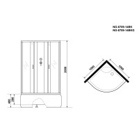 Душевая кабина NIAGARA Classic NG-6709-14BKG (1000х1000х2150)высокий поддон(45см) стекло ПРОЗРАЧНОЕ черные профиля 4 мест