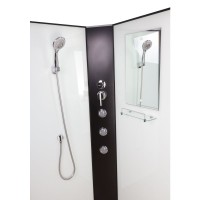Душевая кабина NIAGARA Classic NG-6709-14BKG (1000х1000х2150)высокий поддон(45см) стекло ПРОЗРАЧНОЕ черные профиля 4 мест
