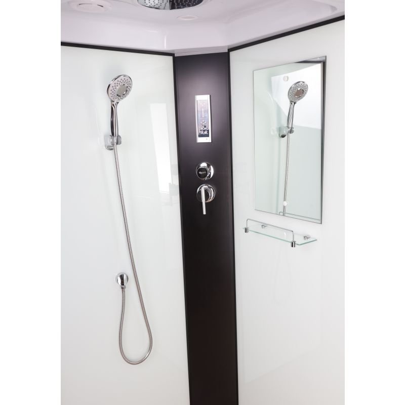 Душевая кабина NIAGARA Classic NG-6709-14P (1000х1000х2150) высокий поддон(45см) стекло ПРОЗРАЧНОЕ черные профиля 4 места