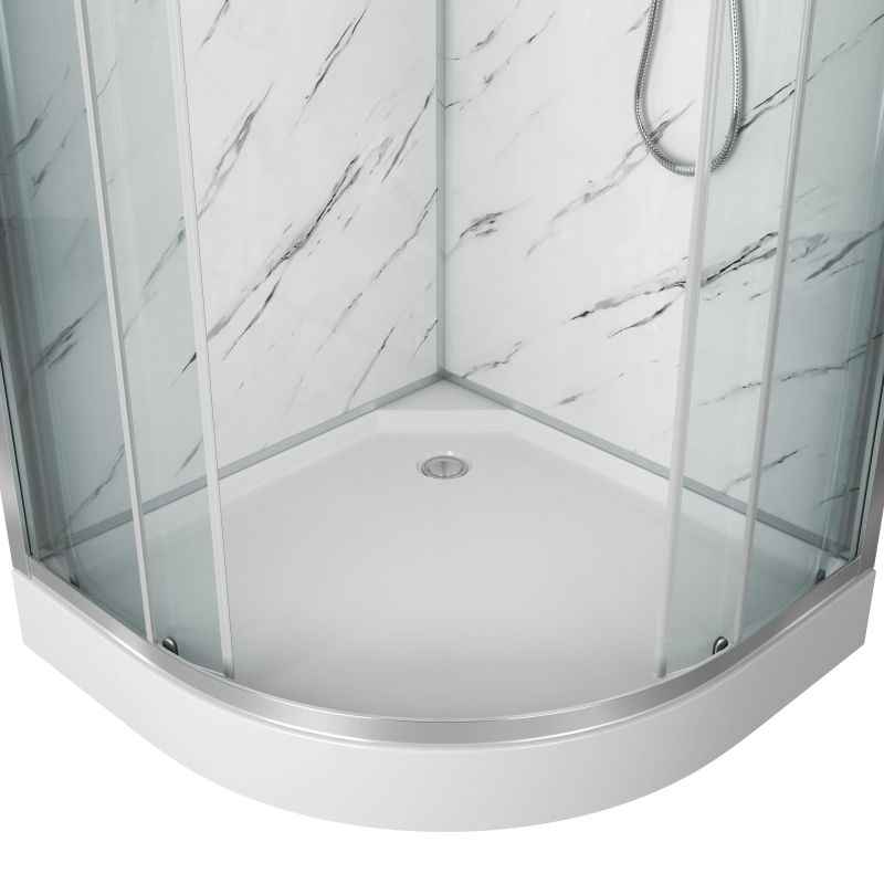 Душевая кабина NIAGARA LUXE NG-7701M (900x900х2100)  низкий поддон (15см) стенки МРАМОР 3 места