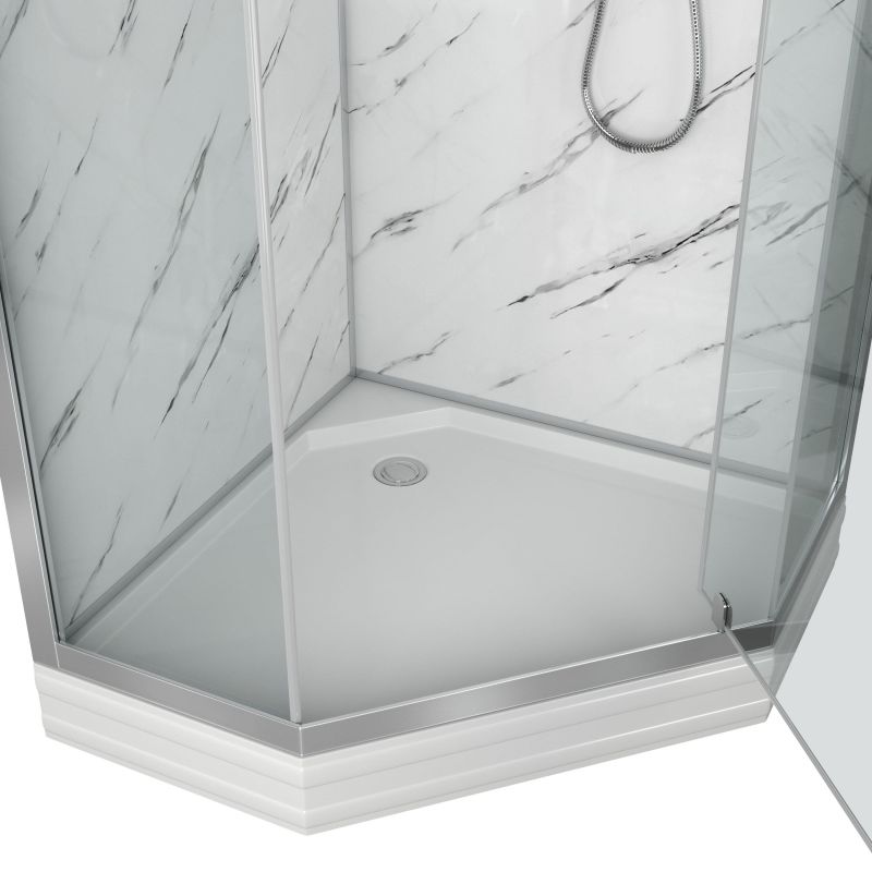 Душевая кабина NIAGARA LUXE NG-7702DM (1000x1010х2120)  низкий поддон (15см) стенки МРАМОР 3 места