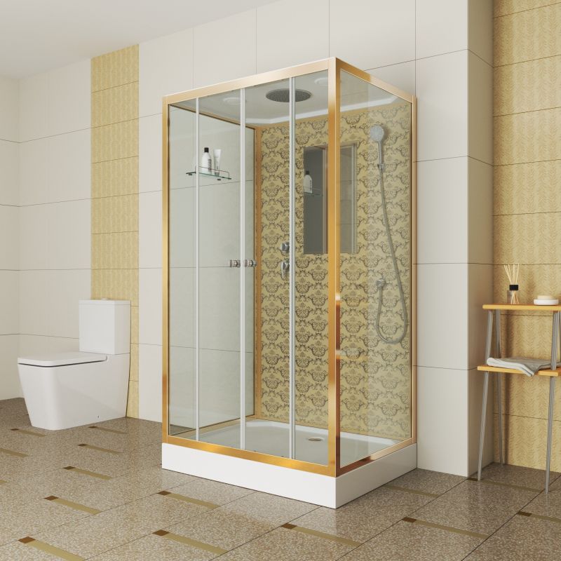 Душевая кабина NIAGARA LUXE NG-7772QG (1200x900х2100) низкий поддон стенки ЗОЛОТО 4 места