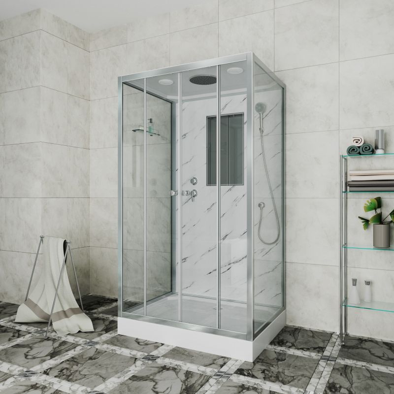 Душевая кабина NIAGARA LUXE NG-7772QM (1200x900х2100) низкий поддон стенки МРАМОР 4 места