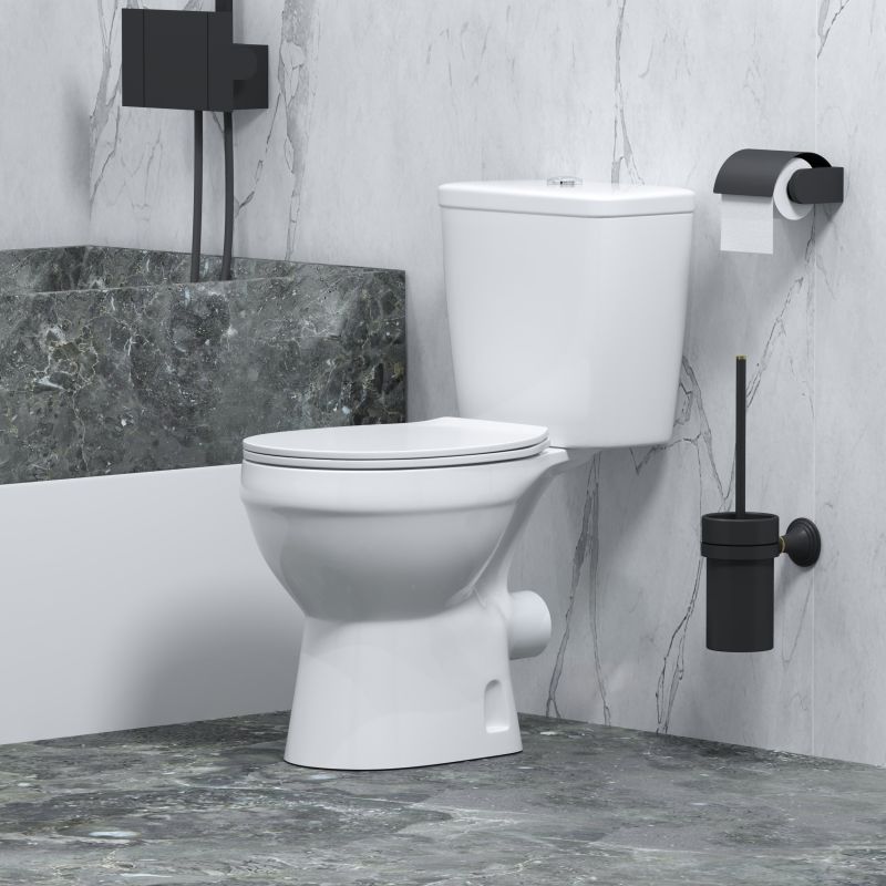 Унитаз Brava NG-9901 (630*360*740) напольный БЕЗОБОДКОВЫЙ с тонкой крышкой, 2 места