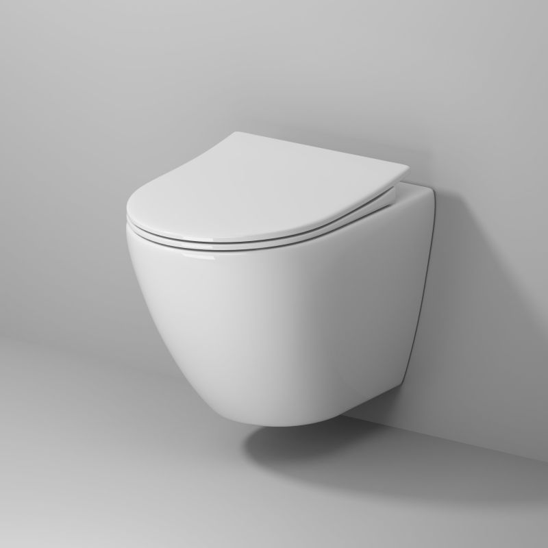 Унитаз Vista NG-9301 (495*365*375) подвесной БЕЗОБОДКОВЫЙ с тонкой крышкой, 1 место