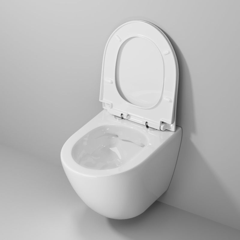 Унитаз Vista NG-9301 (495*365*375) подвесной БЕЗОБОДКОВЫЙ с тонкой крышкой, 1 место