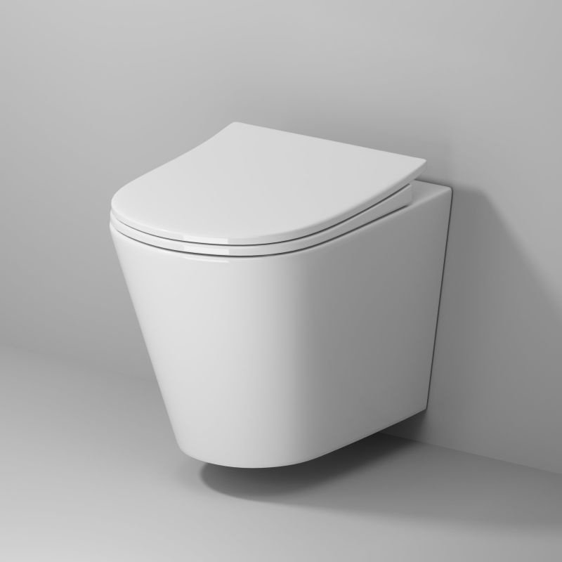 Унитаз Vista NG-9302 (495*365*375) подвесной БЕЗОБОДКОВЫЙ с тонкой крышкой, 1 место