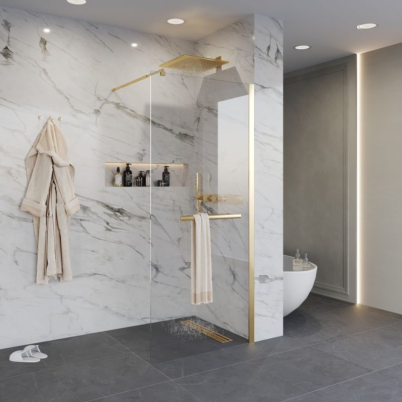 Душевая перегородка Niagara NG-641-90 GOLD (90x195), 1 место