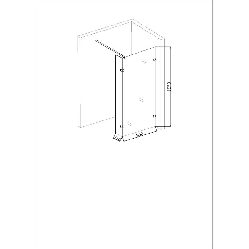 Душевая перегородка Niagara NG-662-90 (90x195), 1 место