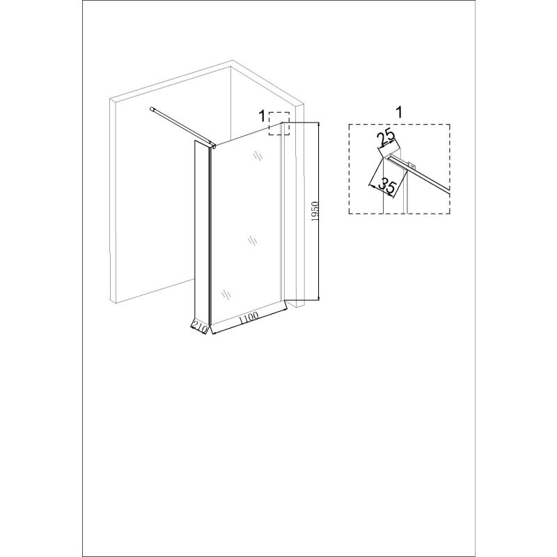 Душевая перегородка Niagara NG-664-11 (110x195), 1 место