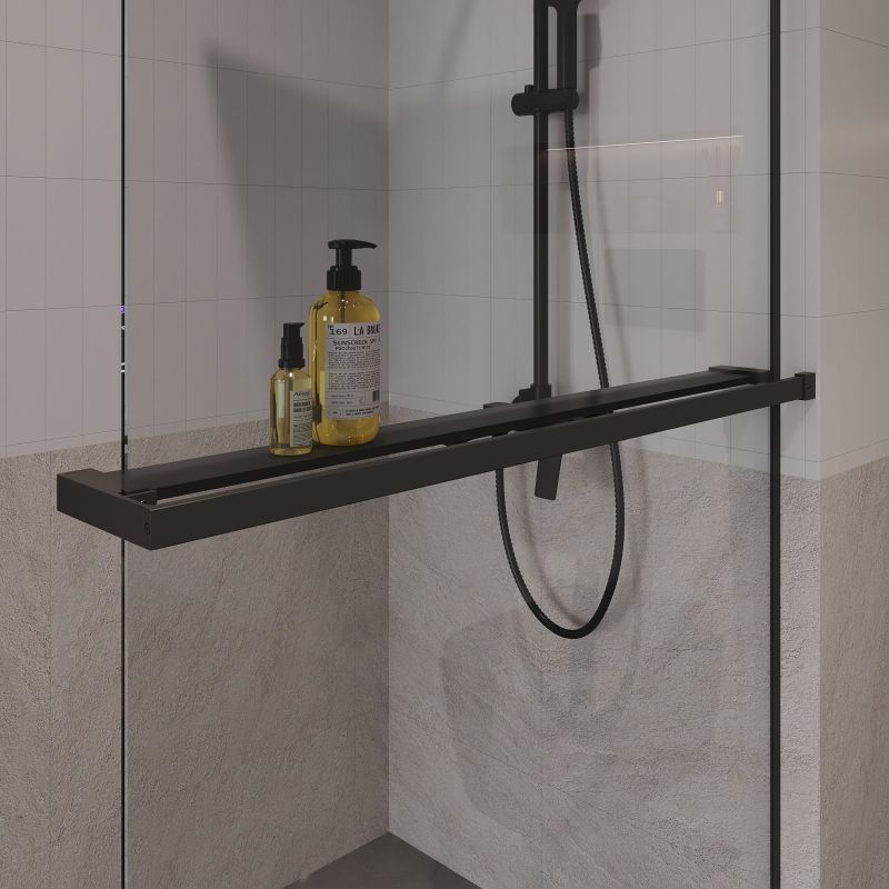 Душевая перегородка Niagara NG-670-10ВLACK (100*195) черный матовый, стекло прозрачное,1 место