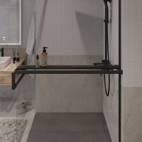 Душевая перегородка Niagara NG-670-80ВLACK (80*195) черный матовый, стекло прозрачное,1 место