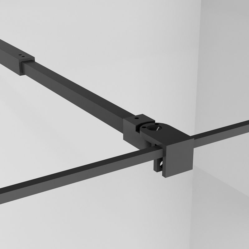 Душевая перегородка Niagara NG-680-90BLACK (90*195) черный матовый, стекло прозрачное с рисунком,1 место